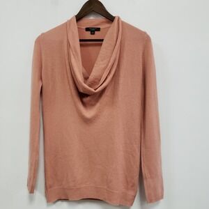 Ann Taylor‎ Womens Cowl Neck Cashmere Sweater Size S Pink Luxe Winter Layers